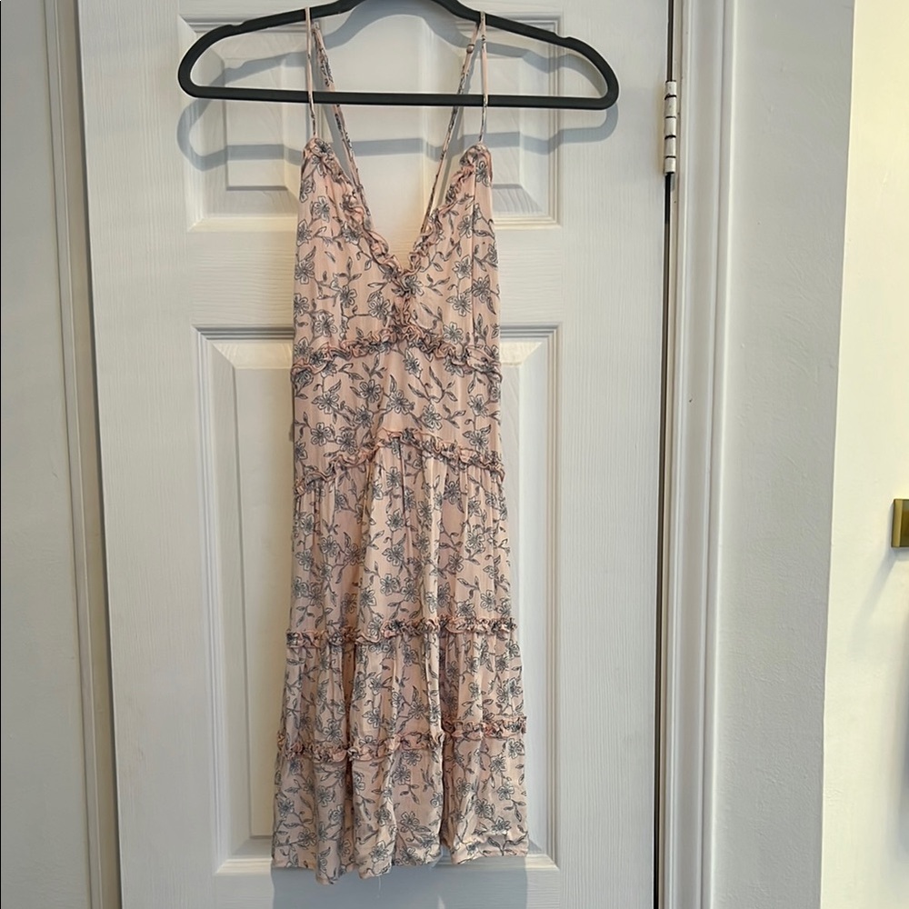 Floral Pink Spaghetti Strap Dress